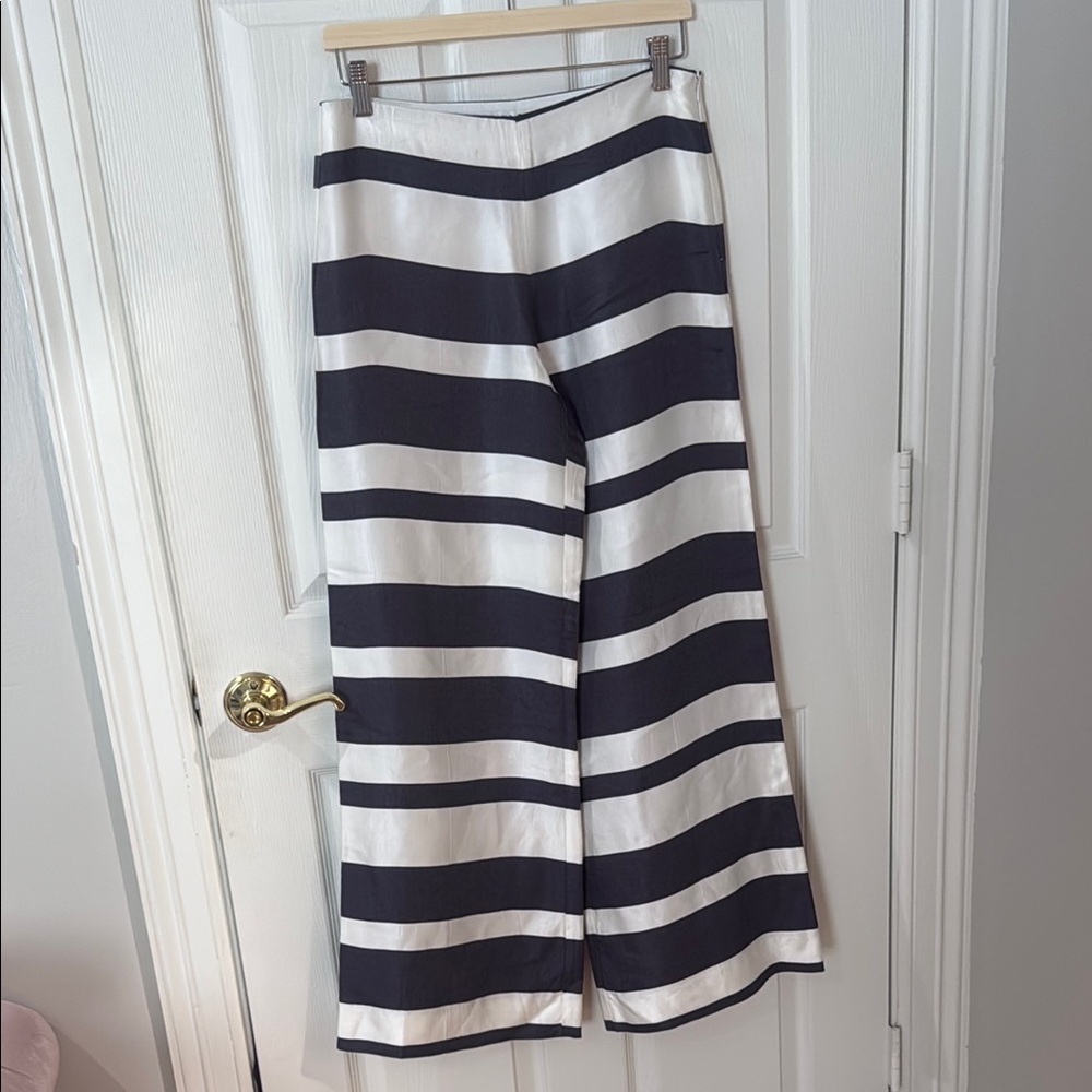 Trina Turk Monochrome Striped Trousers size 2 27/28 waist large fit